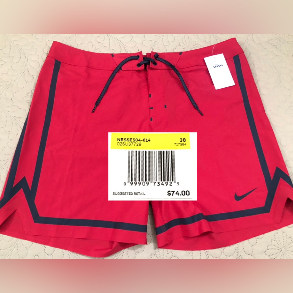 New..Men Size 38 Nike Swim Fadeaway 7”Inseam Board Shorts